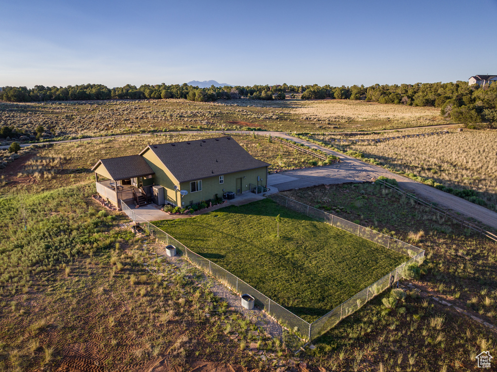 Aerial view of sparsely populated area