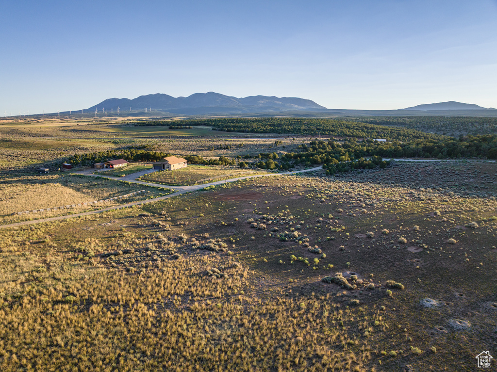 View of mountain backdrop featuring rural landscape