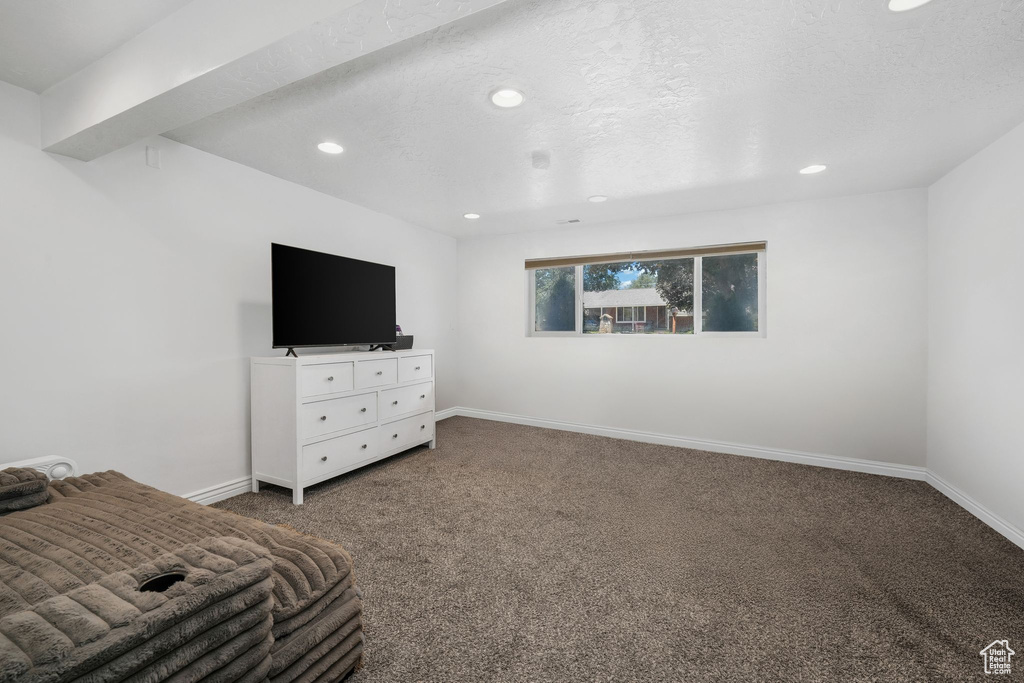 Bedroom with carpet and recessed lighting