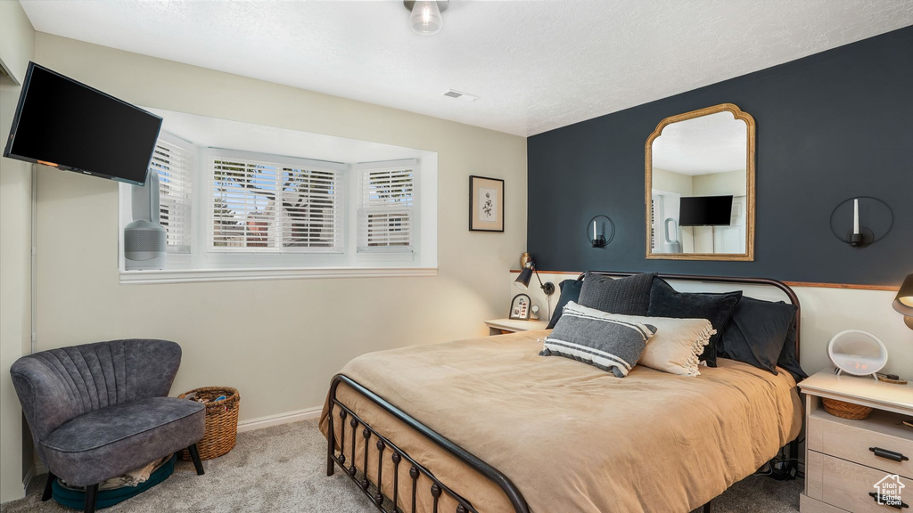 Bedroom with carpet and baseboards