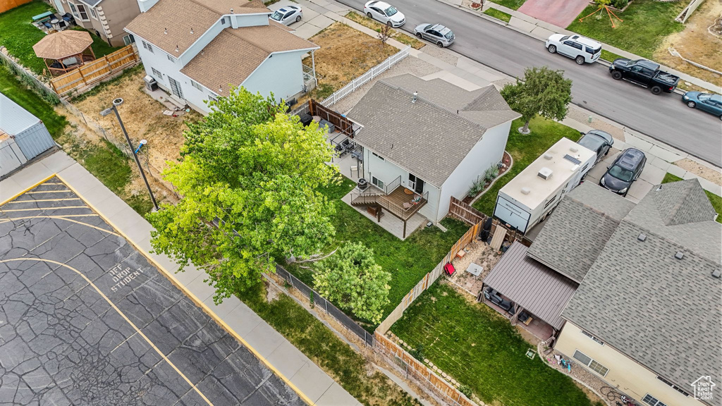 Aerial view of residential area