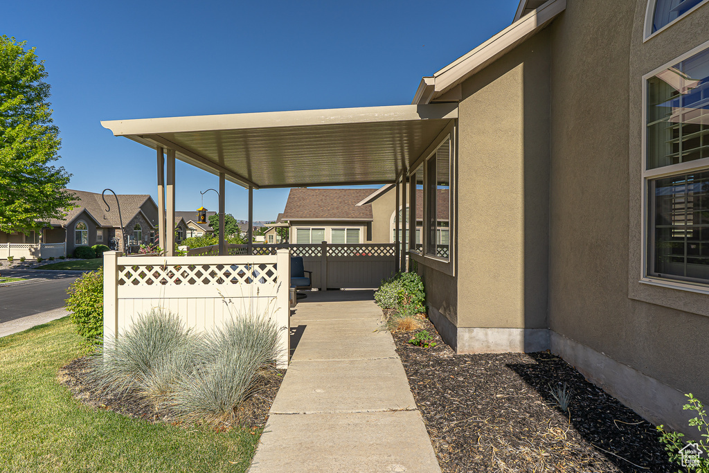 View of patio featuring a residential view