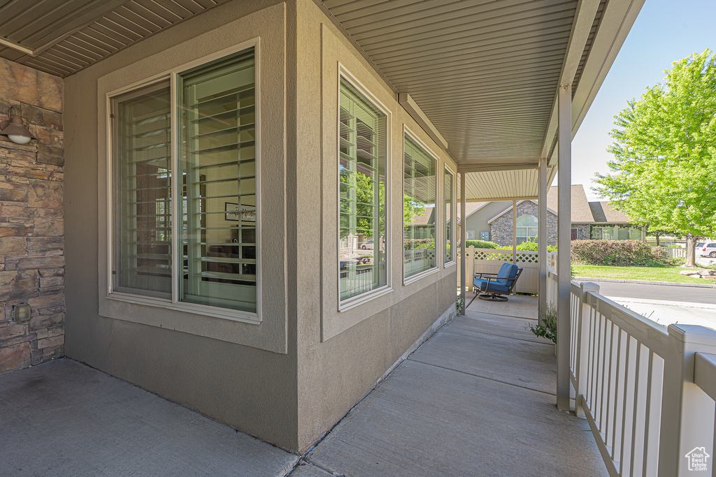 View of covered porch
