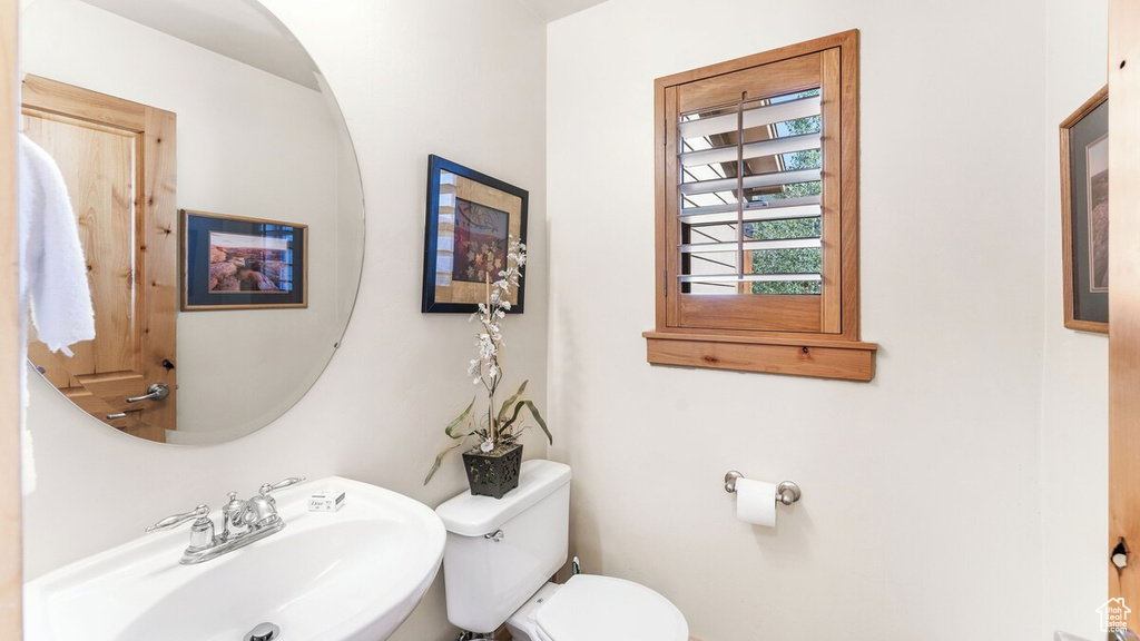 Bathroom featuring a sink and toilet