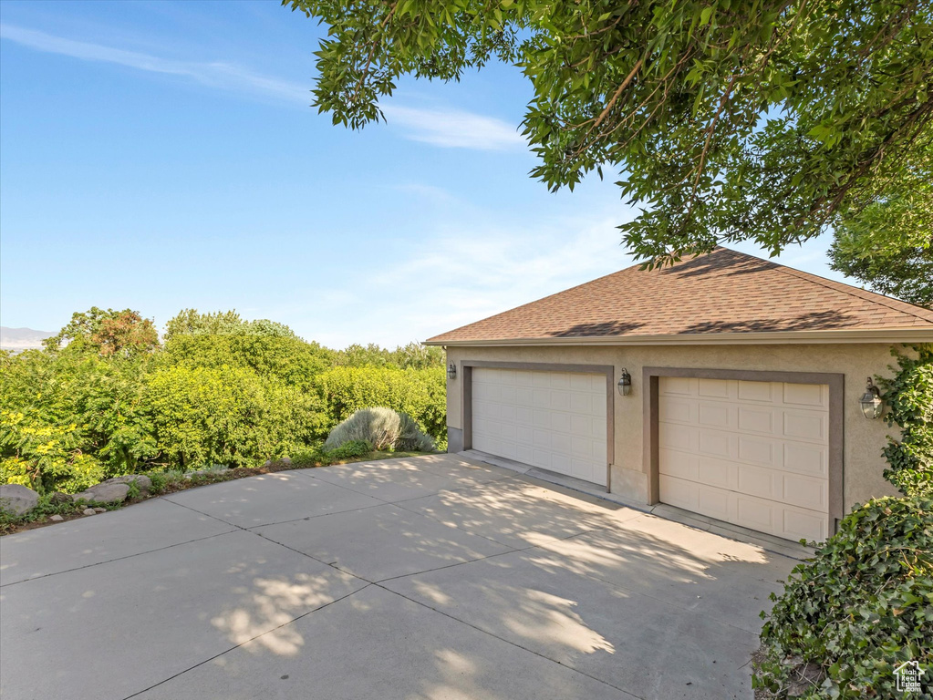 Garage with driveway