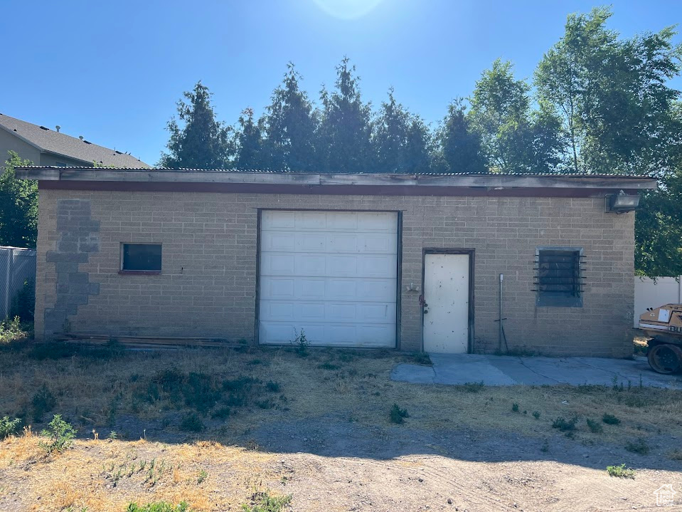 View of garage