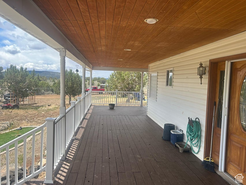 View of wooden deck