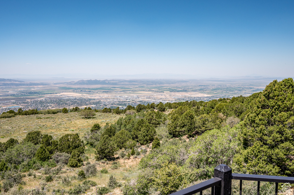 Mountain view with a heavily wooded area