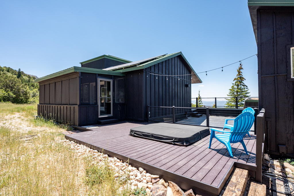 View of wooden deck