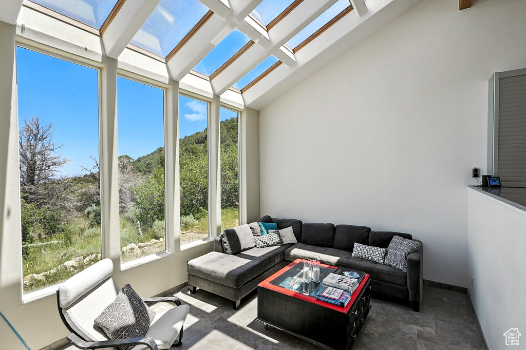 Sunroom featuring a skylight