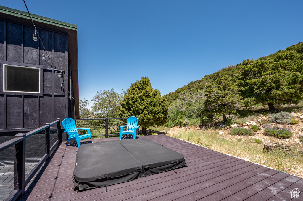View of wooden deck