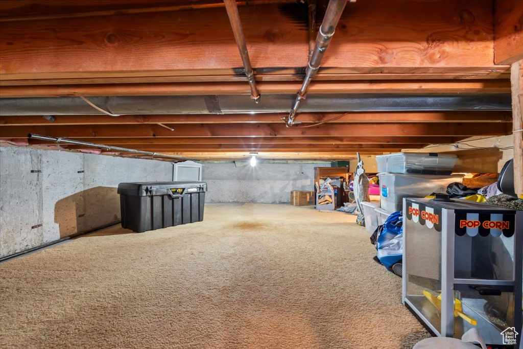 View of unfinished basement