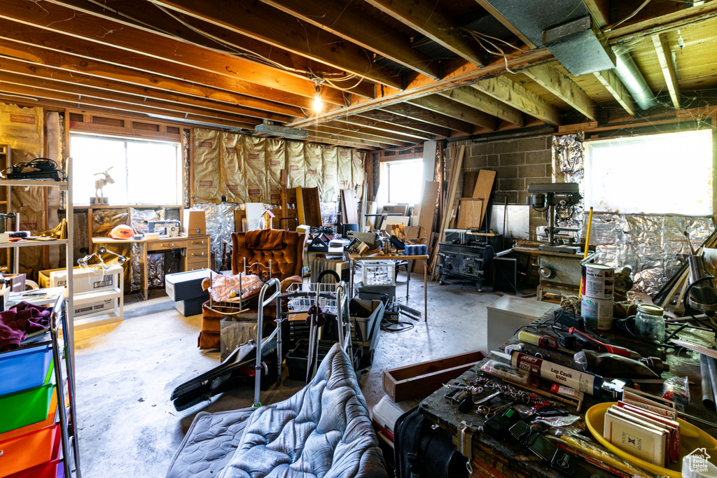 Basement featuring healthy amount of natural light