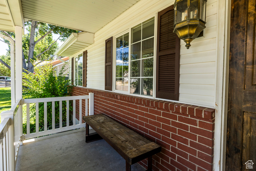 View of covered porch