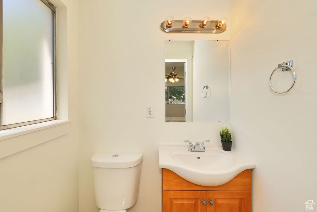 Bathroom with vanity and toilet