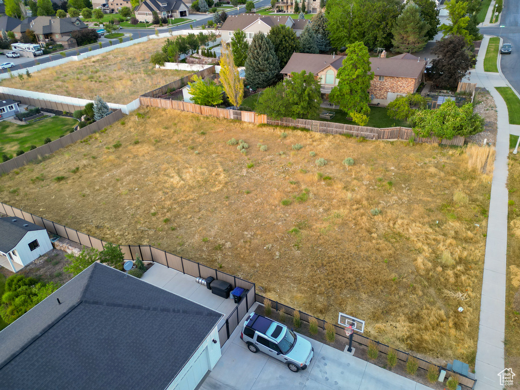 Aerial perspective of suburban area
