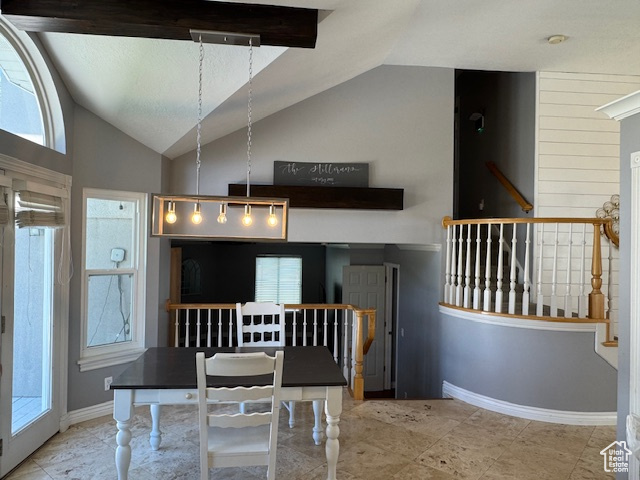 Dining area with stairs