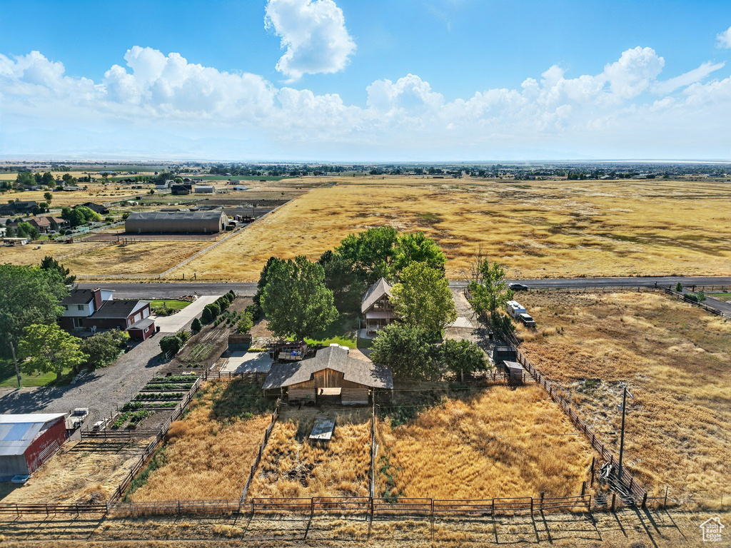 Aerial view of sparsely populated area