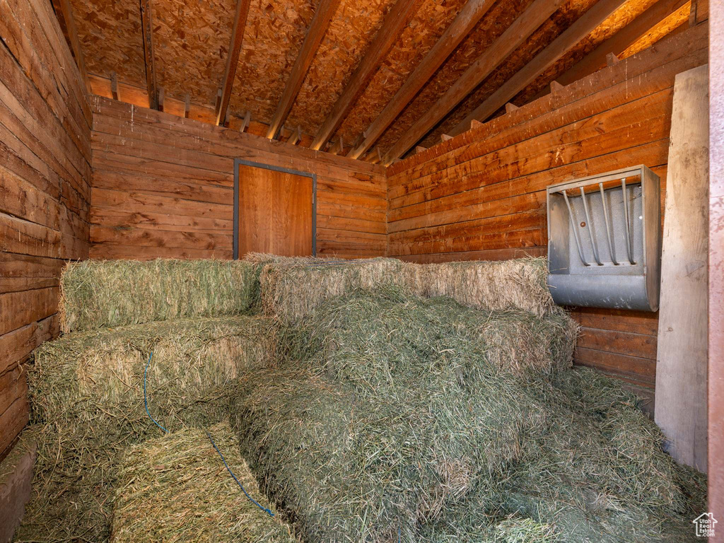View of horse barn