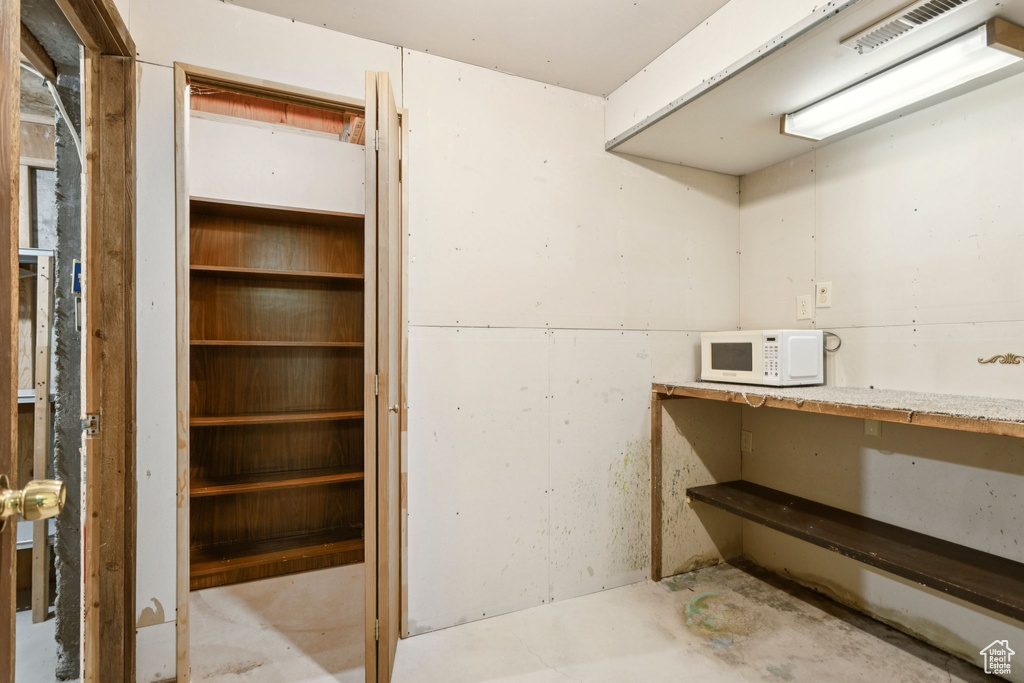 View of unfinished basement