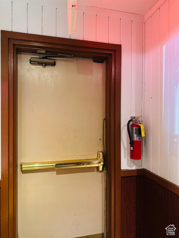 Detailed view of a fire extinguisher