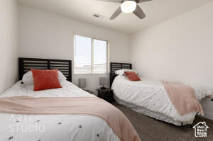 Bedroom with a ceiling fan