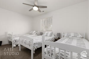 Bedroom with ceiling fan