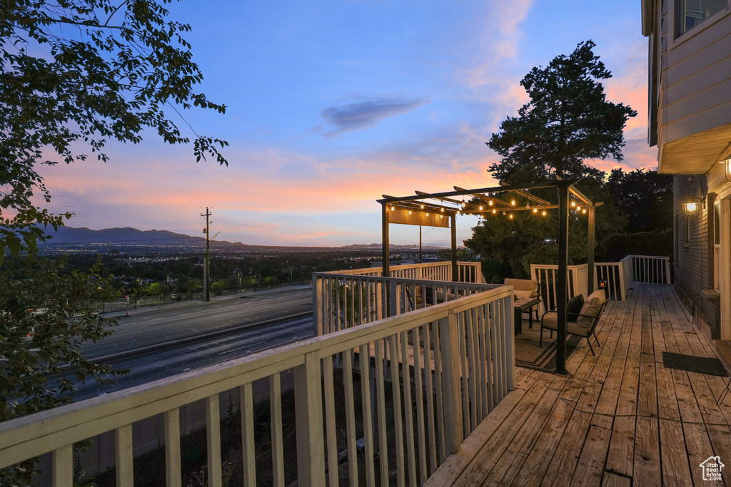 View of deck at dusk