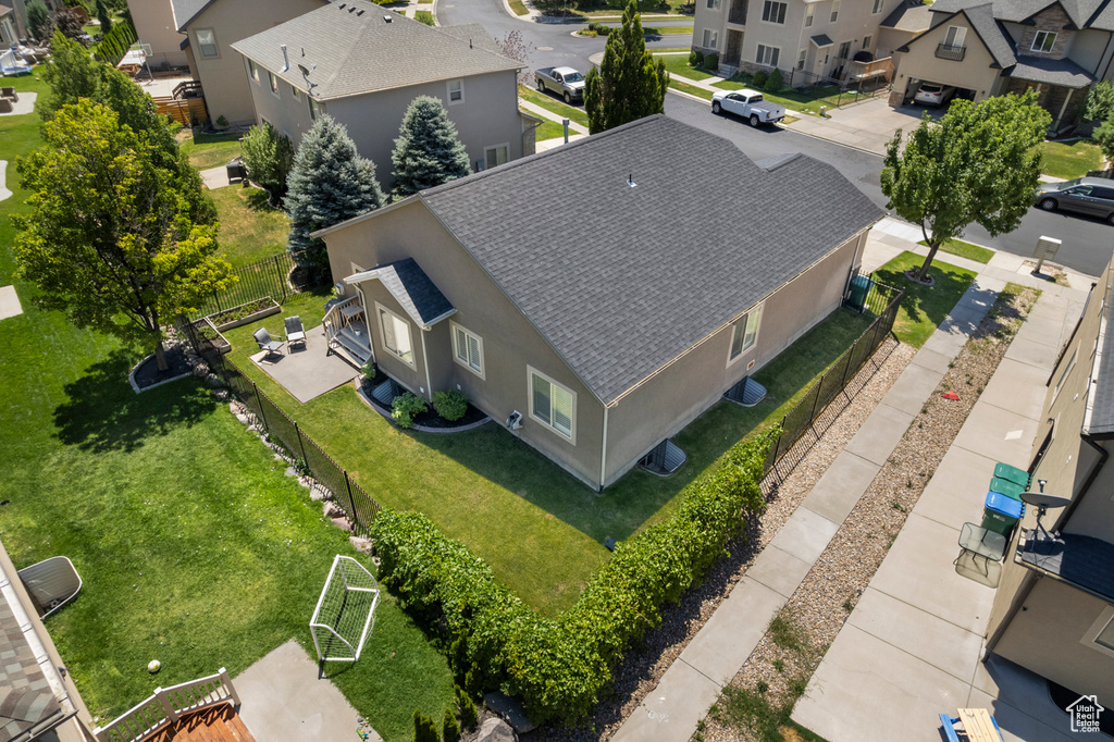 Aerial perspective of suburban area