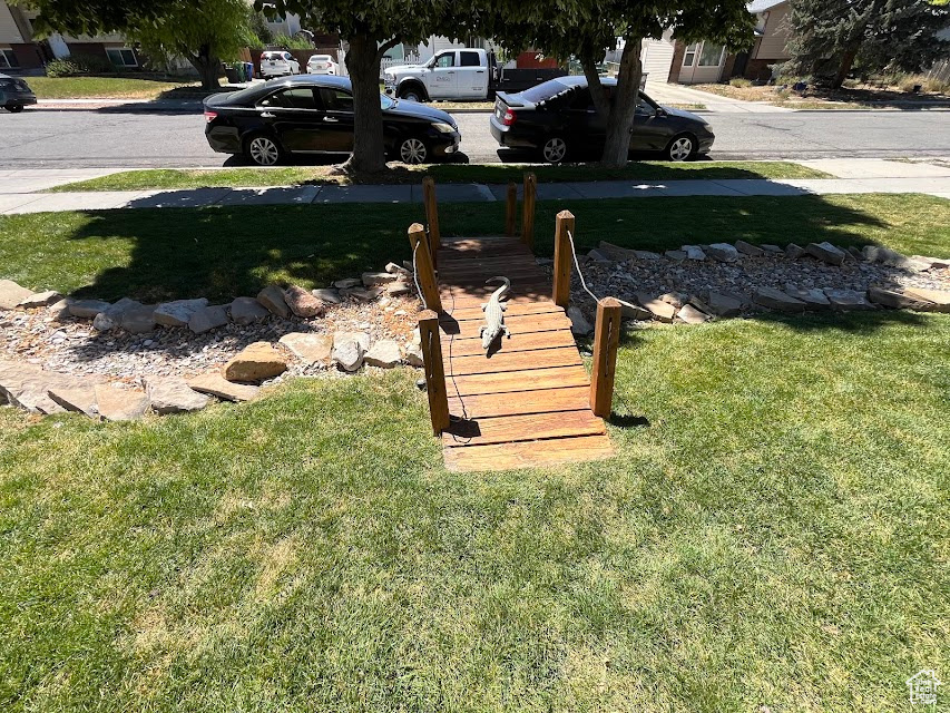 View of grassy yard