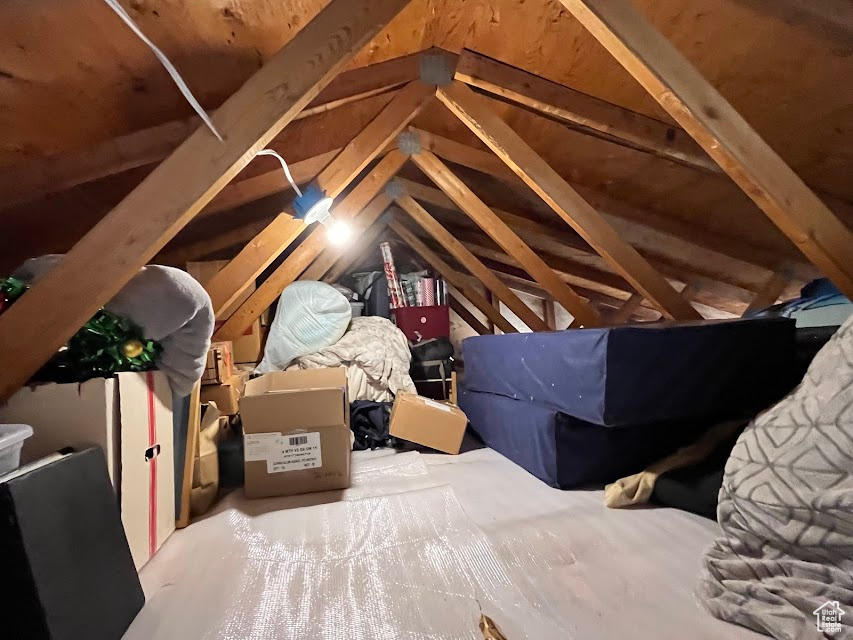 View of unfinished attic
