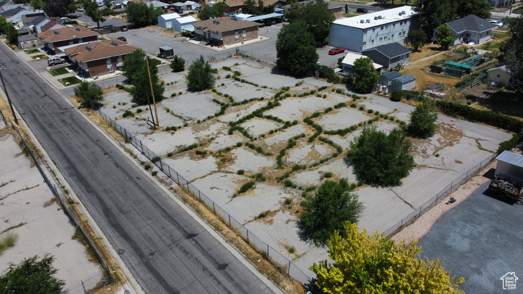 Aerial perspective of suburban area