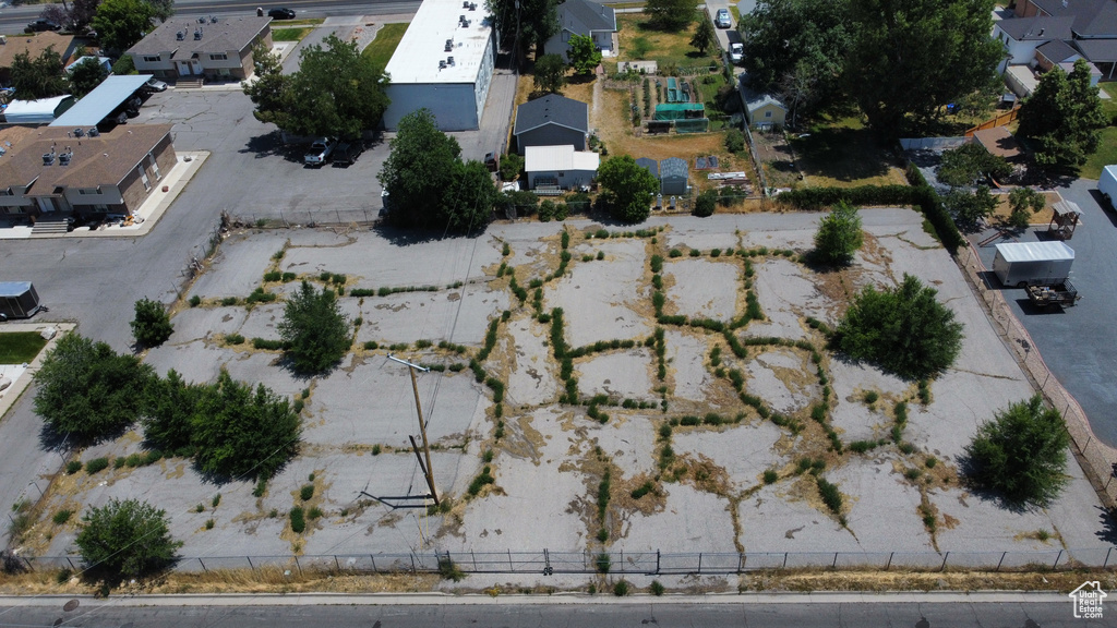 Aerial overview of property's location featuring nearby suburban area
