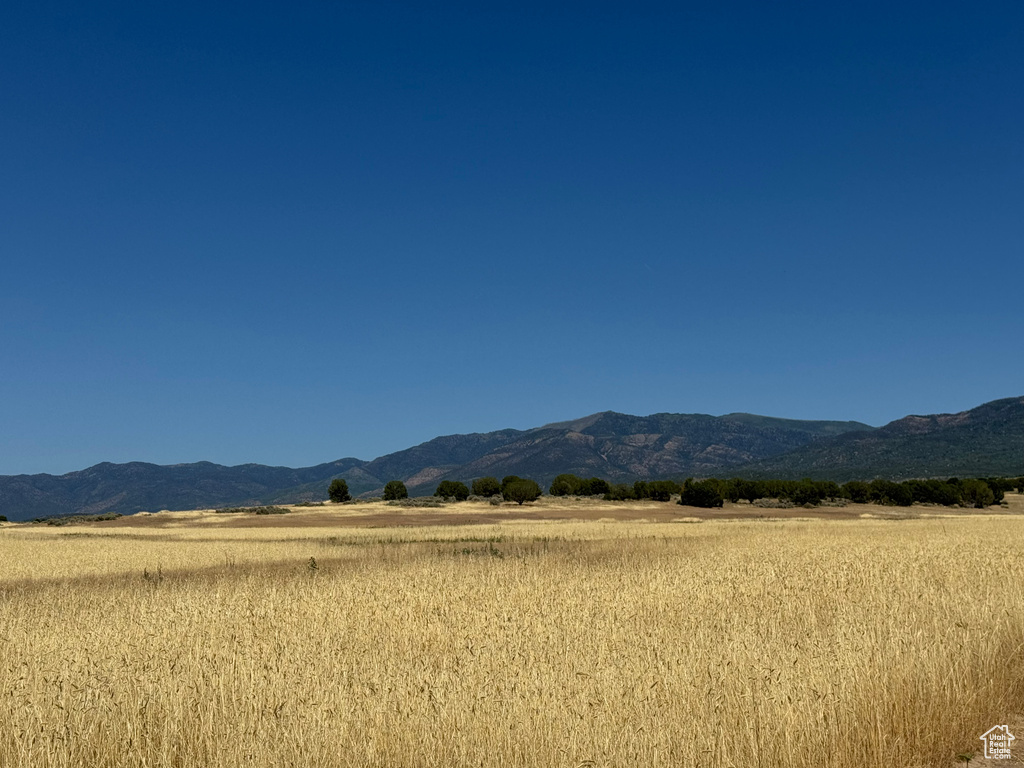 View of mountain background with rural landscape