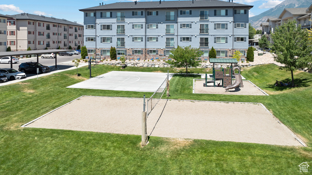 View of community with a lawn