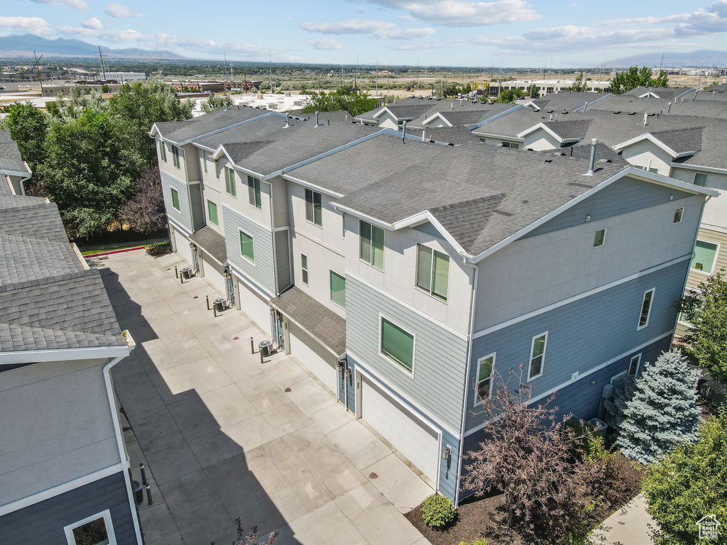 Aerial perspective of suburban area