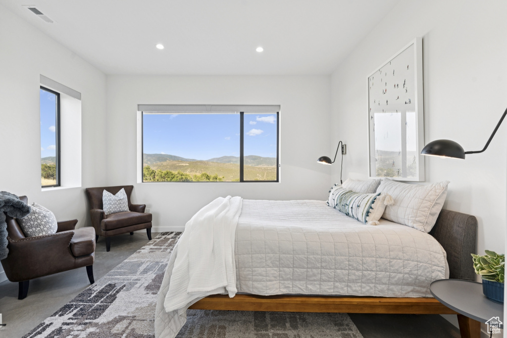 Bedroom with recessed lighting