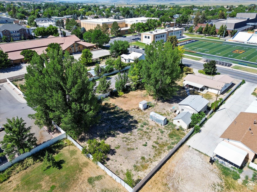 Aerial view of residential area