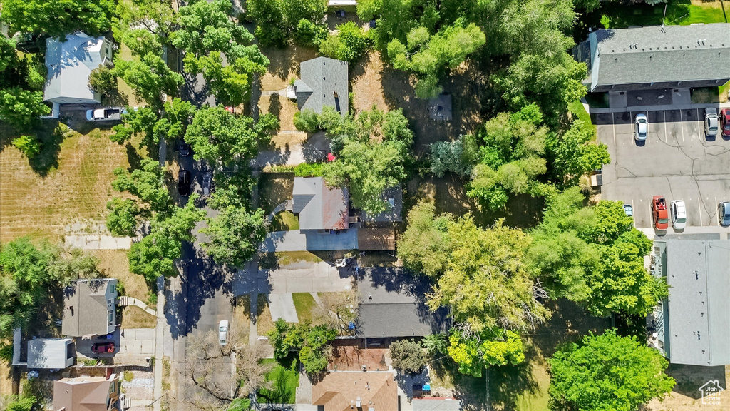 Aerial perspective of suburban area