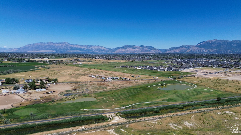 Mountain view with a large body of water