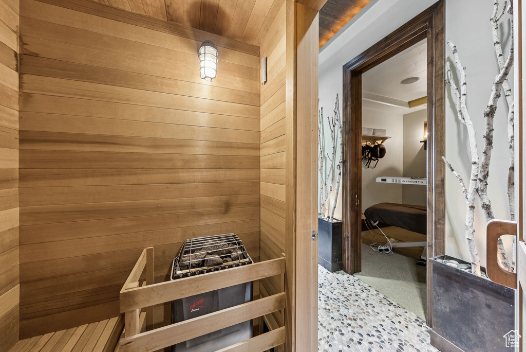 Sauna / steam room with baseboards