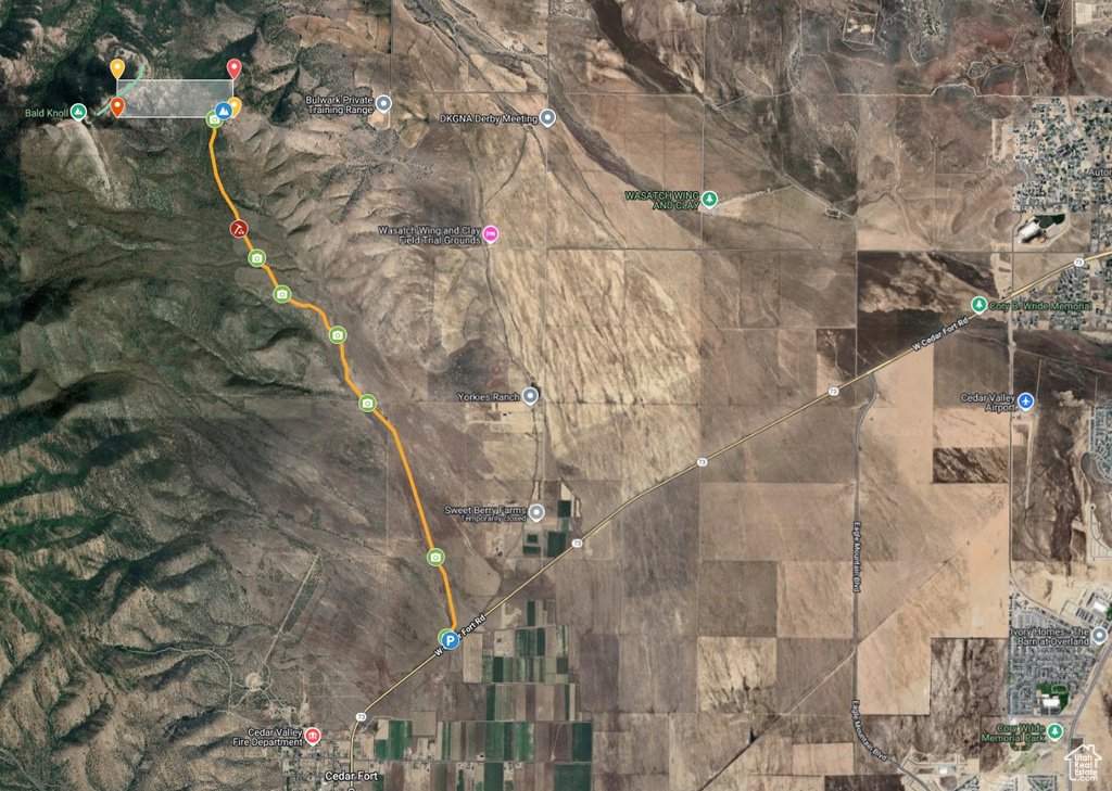 Aerial map of property and surrounding area