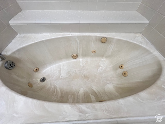 Bathroom view of a jetted tub