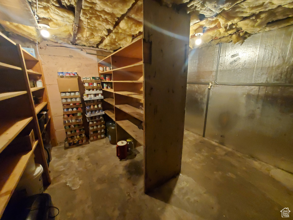 View of unfinished basement