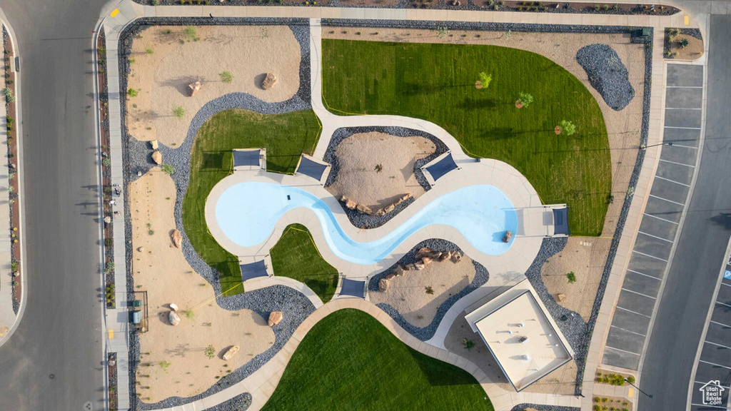 Bird's eye view of a pool