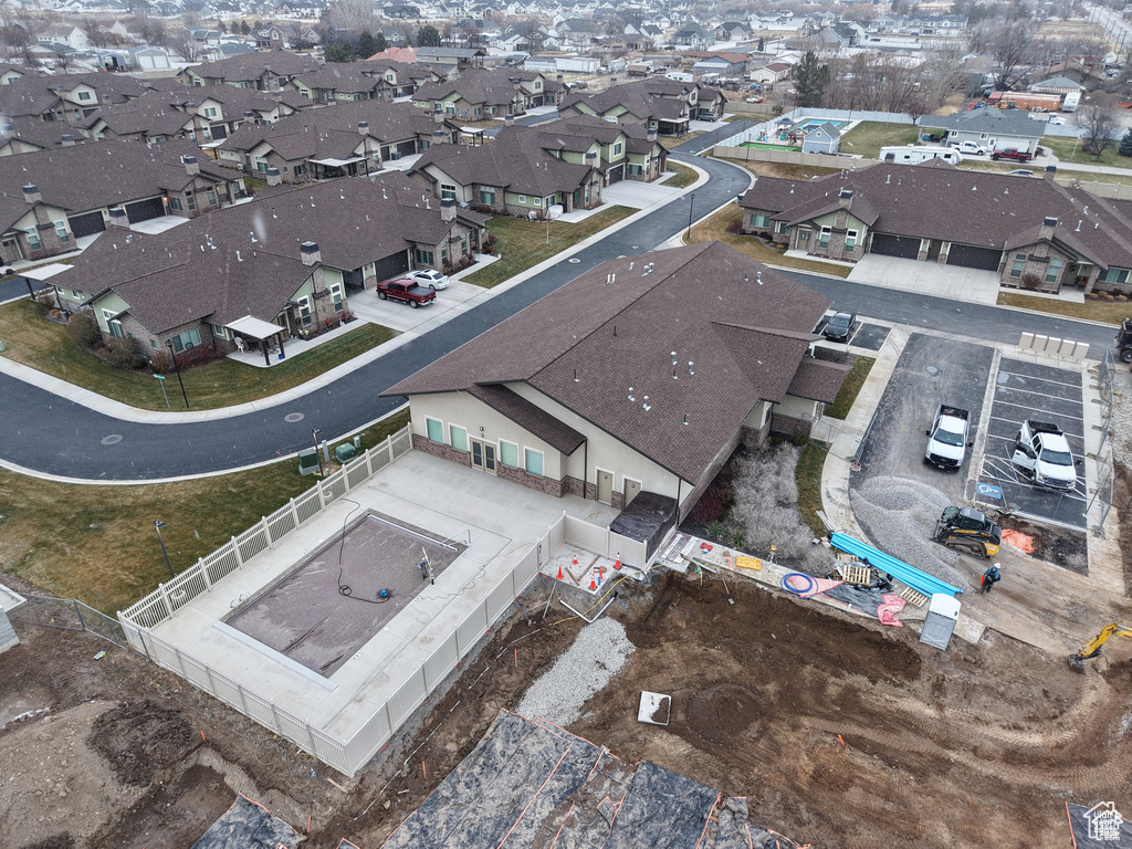 Aerial view of residential area