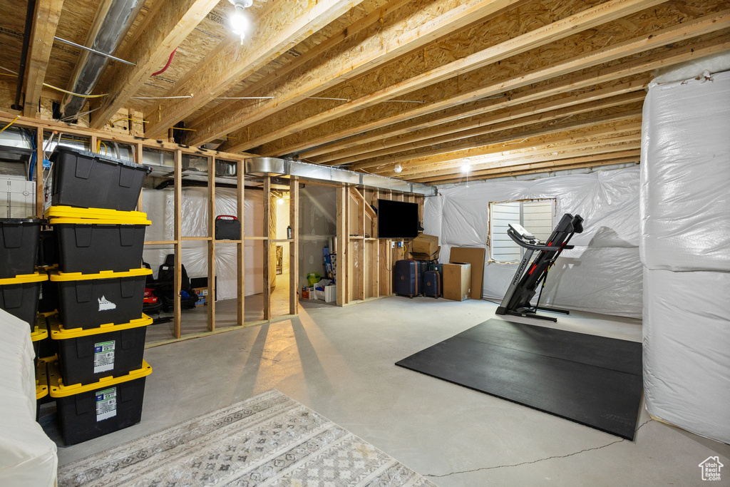 View of unfinished basement