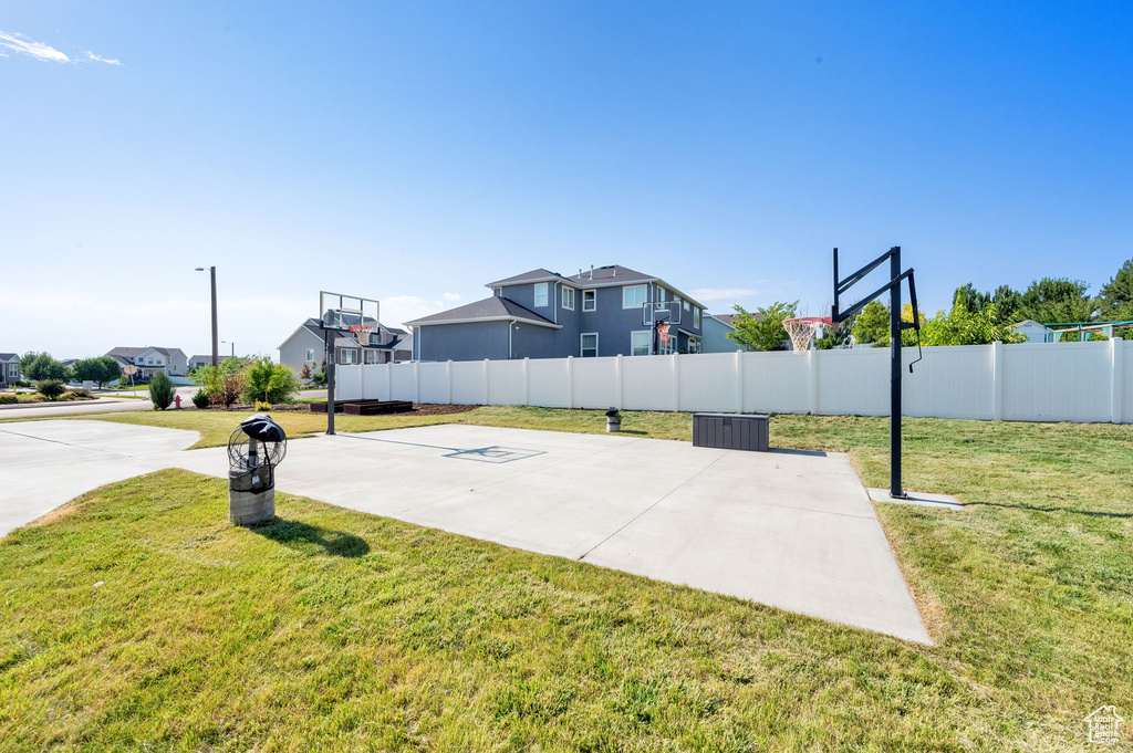 View of basketball court featuring community basketball court