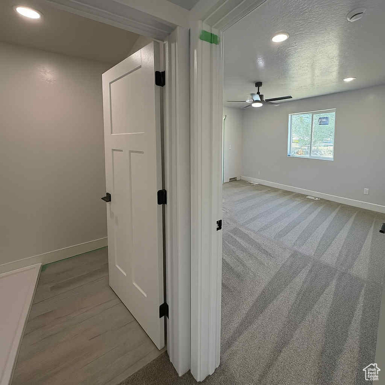 Hall with recessed lighting