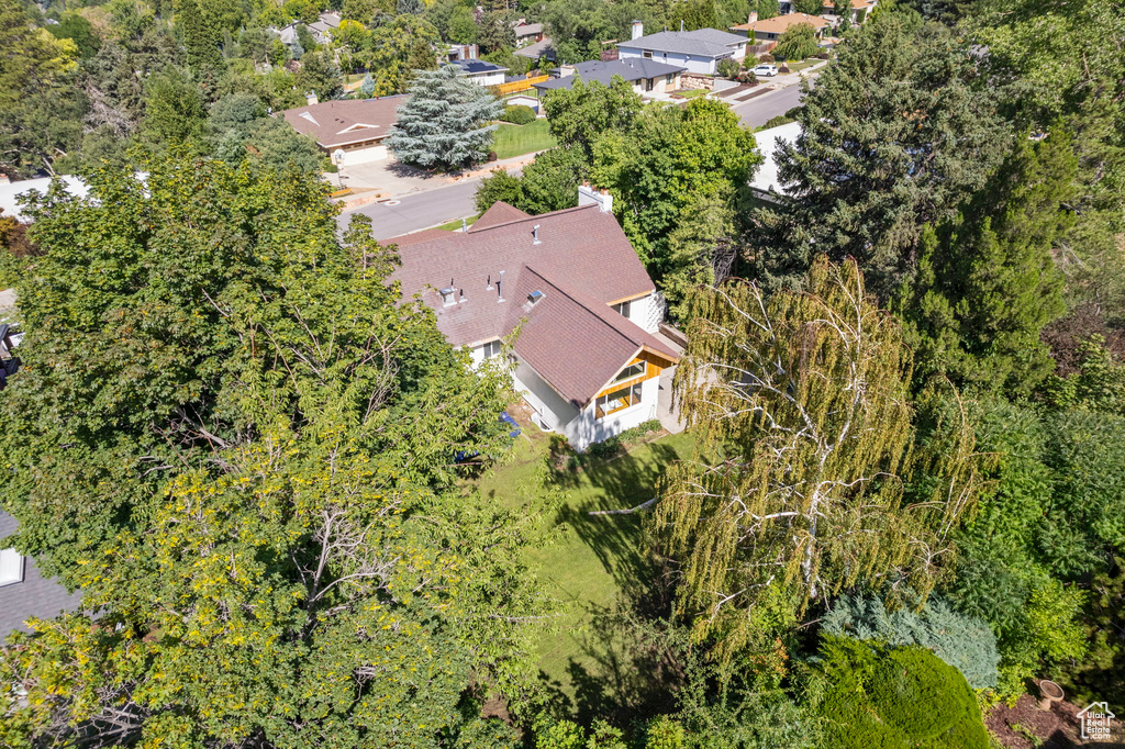 Aerial perspective of suburban area